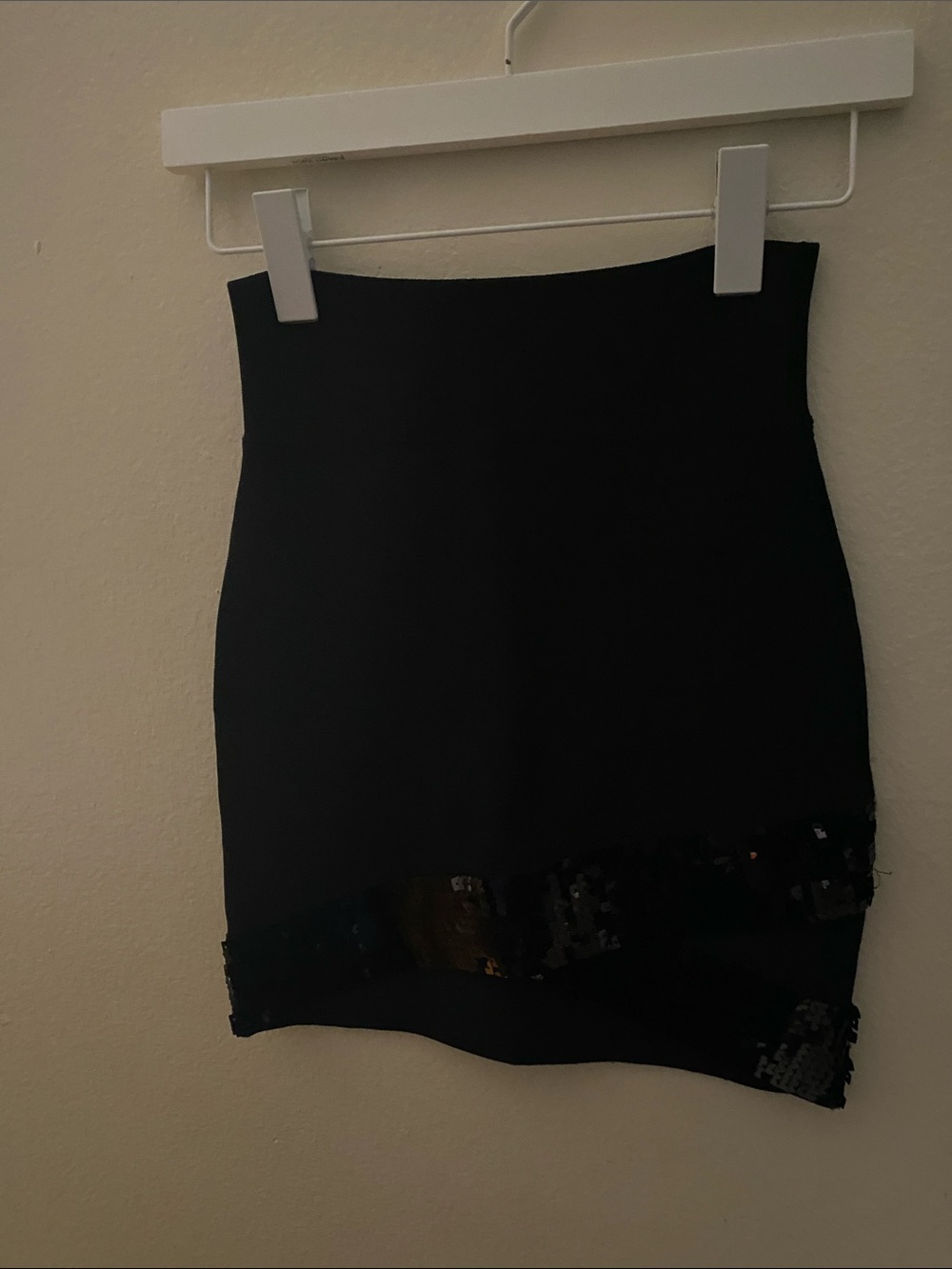Cuts Clothing Black Sequin Trim Mini Skirt